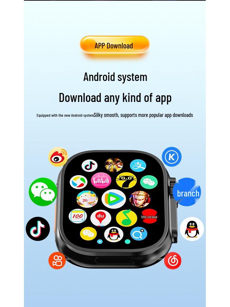 YU9 Smartwatch with WiFi 6, SIM Card, Fingerprint Unlock, Phone Features & Morse Code Xiao Su Mi System