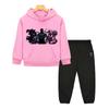 Autumn Black Panther Hoodie Fleece Sweatshirt Kawaii Jacket 2pcs pullover+Pant Boy Girls Hooded Spors Sets Kids Boutique Clothes