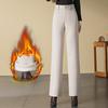 Woolen Straight-leg Pants Women's High-waisted Autumn and Winter Plus Velvet Thickened Warm Mother Casual Pants Trousers