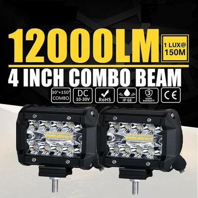 2 Pcs 4 Inch 12v Offroad Led Bar Square Led Work Light For Car Truct Boat Atv 6000k Tractor 60w 12800lm Spotlight Led Light Bar