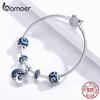 BAMOER 925 Ασημένιο Starry Sky Night Blue σμάλτο κρεμαστό κόσμημα γυναικείο αυθεντικό βραχιόλι