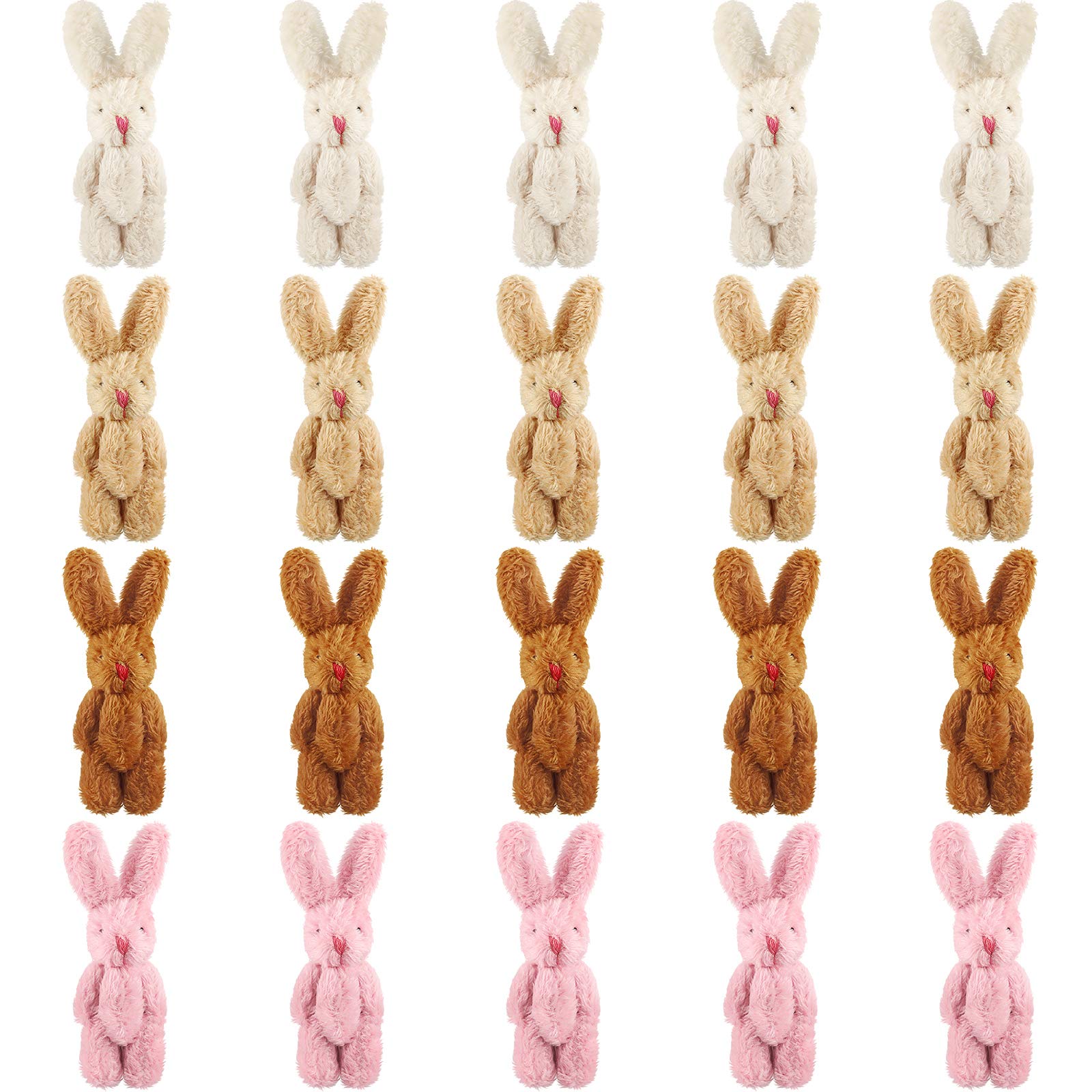

20-100pcs Mini Plush Rabbit Small Tiny Bunny Doll Gentle Bunny Stuffed Animal designed for Easter Birth Date Wedding Decorations Celebration Favors -A9805