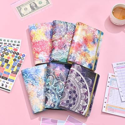A6 Budget Binder Planner Strap Macaron Colorido Couro DIY Encadernação Caderno Capa Diário Agenda Planejamento Papel Capa Escolar