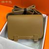 Leather Crossbody Bag Small Square Retro Style Lock Accent Daily Use