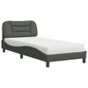 Bed with Mattress  Hvar  Dark Grey 90 x 200 cm Fabric