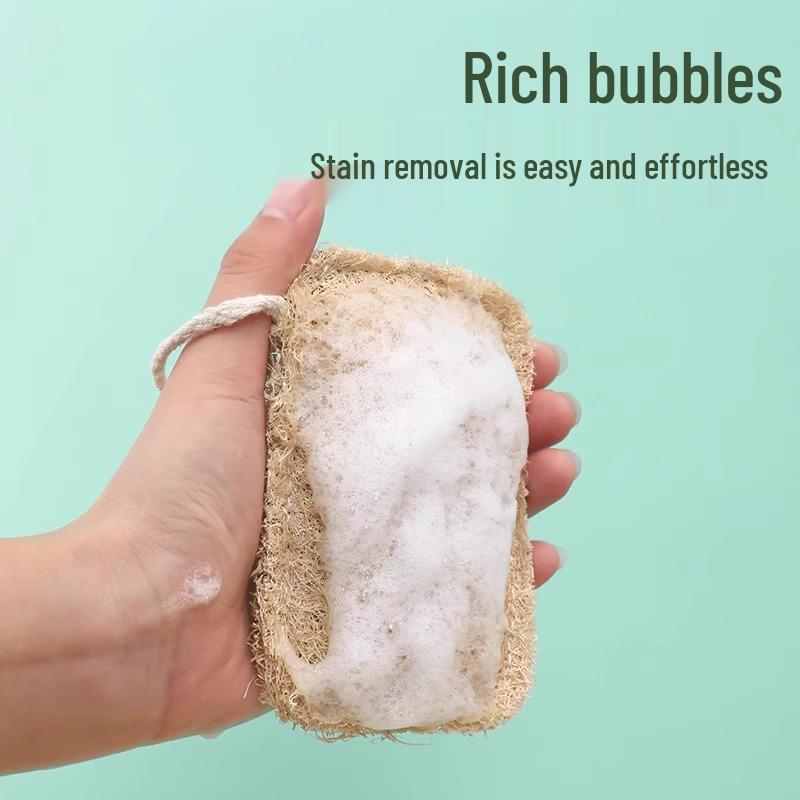 Natural Loofah Dish Brush - Durable Non-Stick Cleaning, Gentle On Hands, Ideal for Kitchen Use.