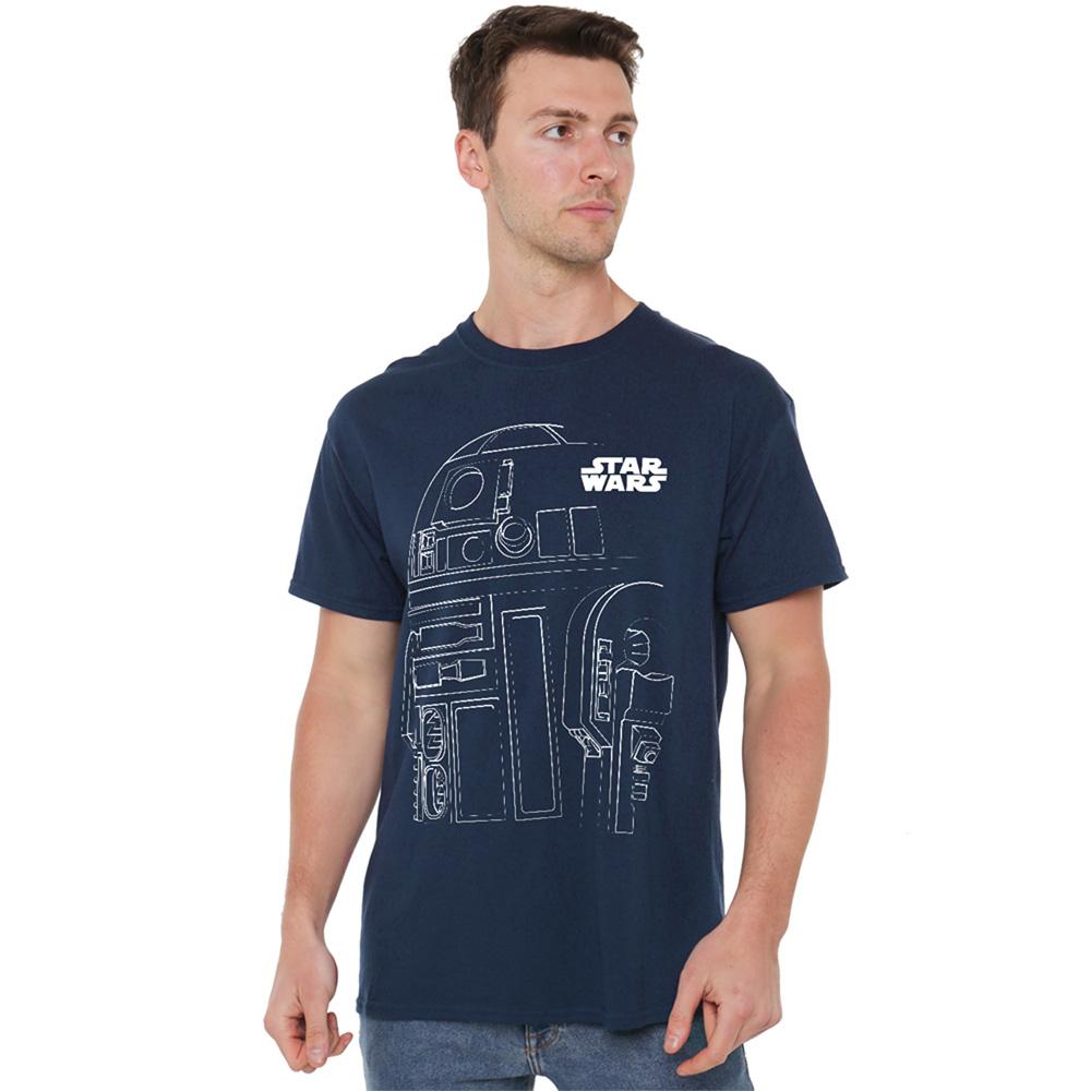 Star Wars Unisex Adult R2-D2 Outline T-Shirt