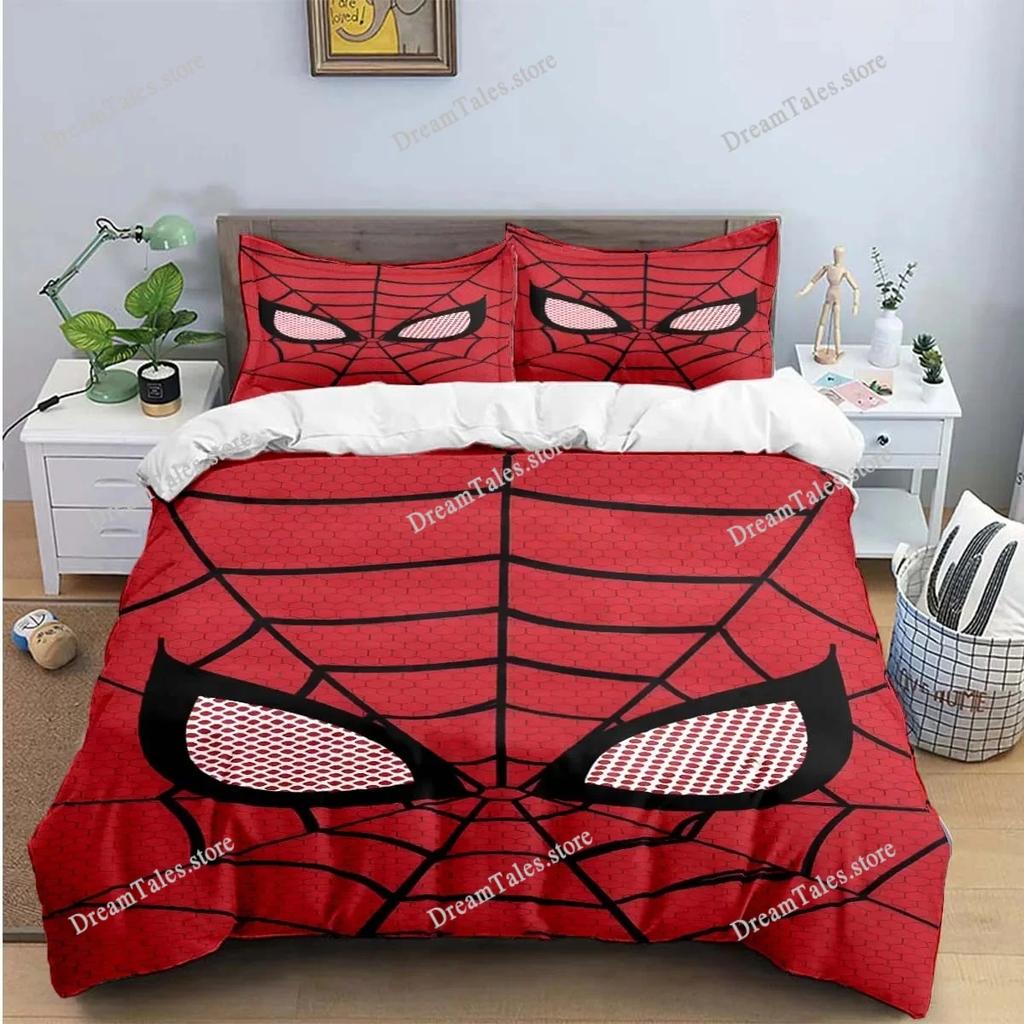 Fashion 3D Exquisite Red Black Spider Anime Digital Printing Bedding Set Duvet Cover Comforter Bed Youth Kids Girl Boys Gift