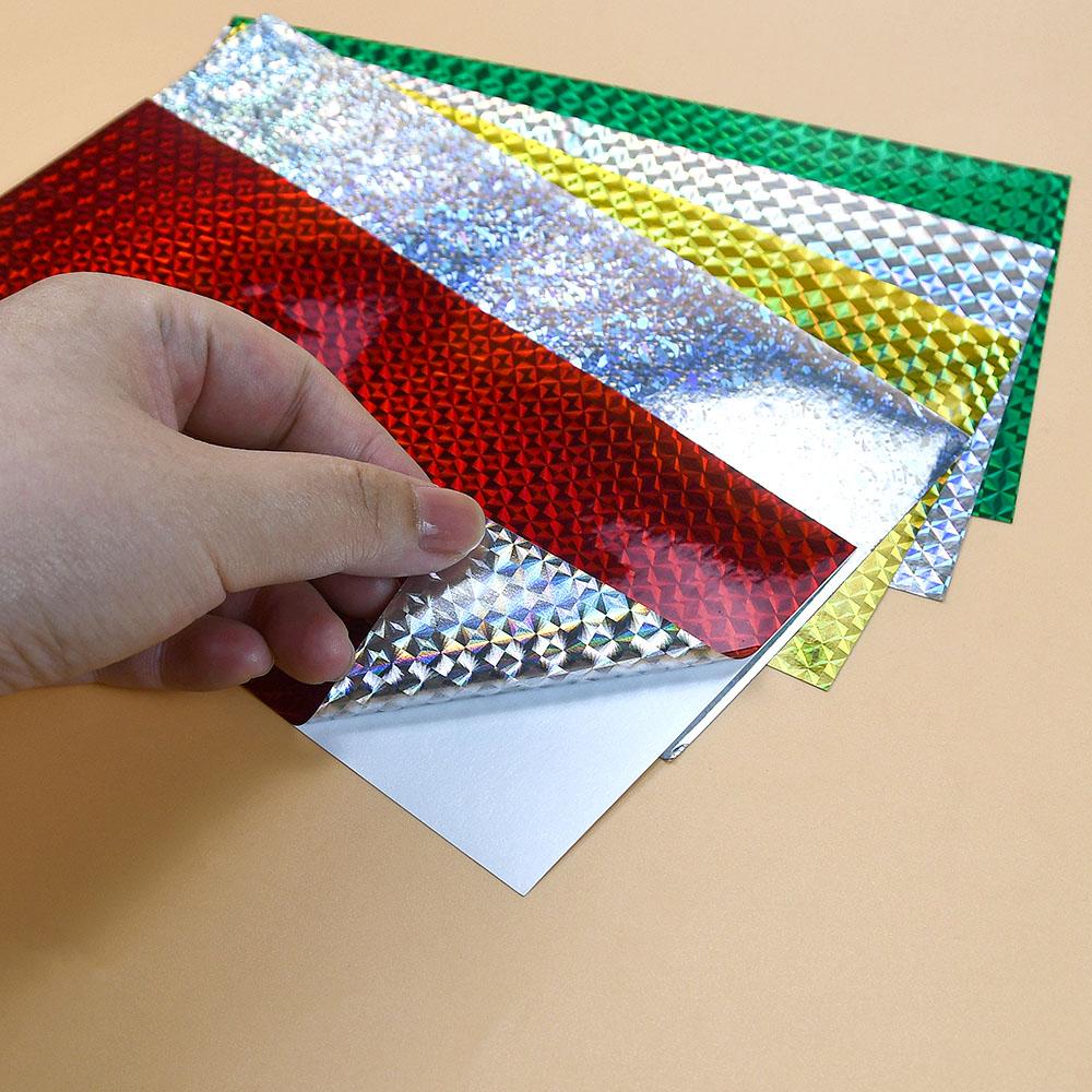 5 Sheets 8x4 Inch Fishing Lure Holographic Fish Scale Sticker - Adhesive Luminous Tape for Lure Making, Metal Baits, DIY Craft