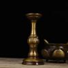 Brass Three Offering Ornaments Altar Tai Shan Buddha Hall Special Burner Barrel Incense Holder Wax Stand