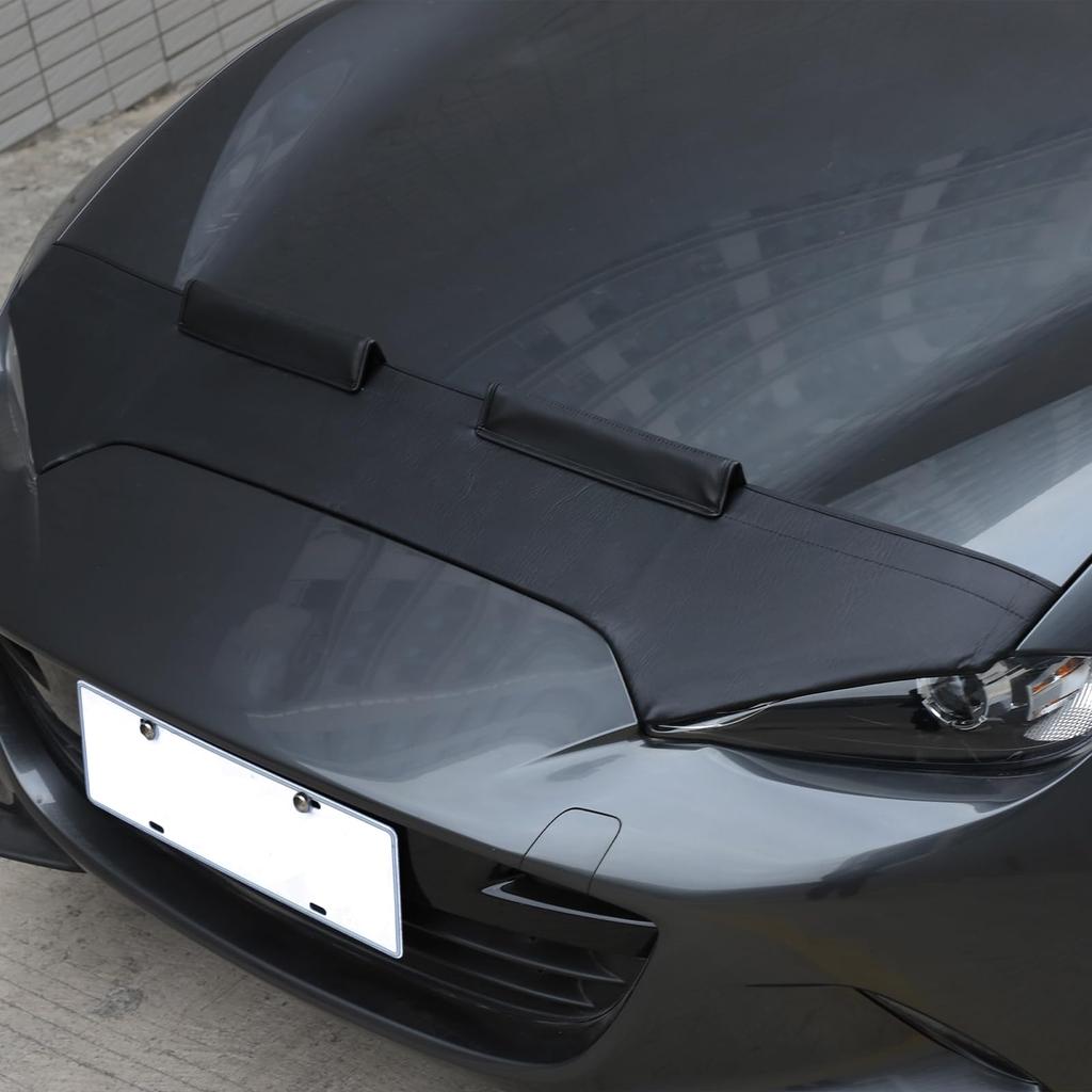 Hcilloend Bug Guard Hood Sandproof Cover for New Mazda Roadster RF ND Series Genuine Leather Hood Sandproof Insect Protective Dirt Easy Exterior