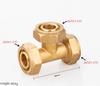 1620/ 2632 / 2025 /1216 PEX-AL-PEX Compression Pipe Joint Copper Solar Radiator Floor Heating Female Male Thread Wire Tee Elbow