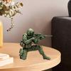Rifle Soldier Figurine Realistic Green Soldier Statue Sculpture Metal Model Toy Home