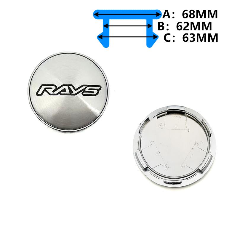 RAYS Wheel Hub Cap: 60MM Outer, 56MM Inner, 68MM Center, RAYS Logo