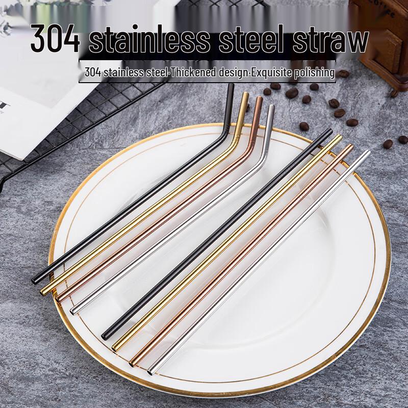 ZISIZ Colored 304 Stainless Steel Straws