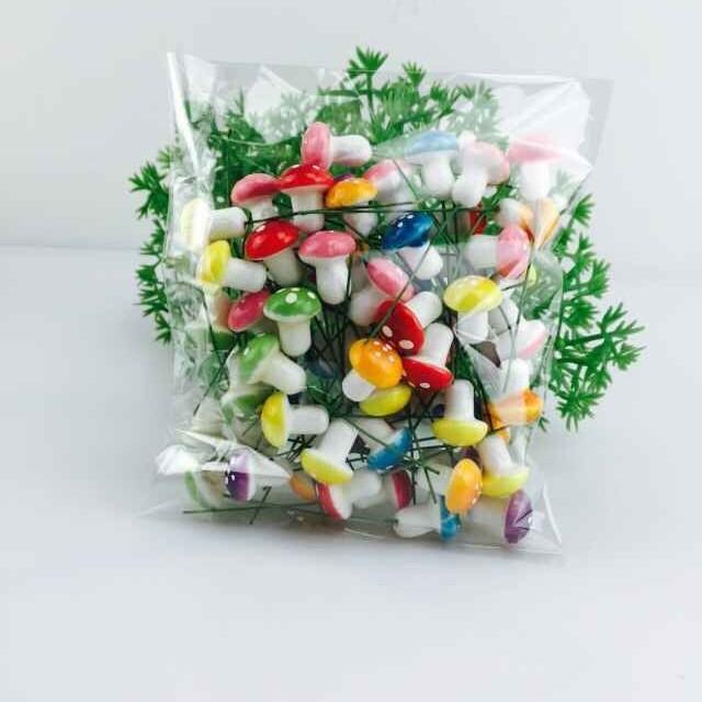 60 Imitation Plants, A Package of Colorful Small Mushrooms, Special Price Foam Mushroom Micro Landscape Potted Accessories