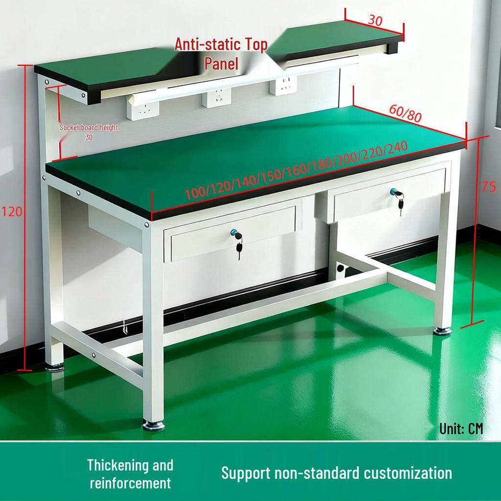 Anti-static Double-Layer Workbench with Light for Mobile Phone Repair and Inspection