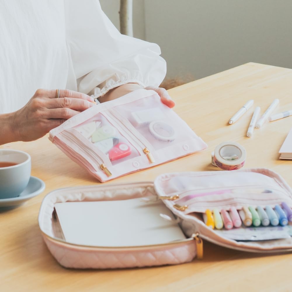 Stationery Large Holds Multiple Easy To Planner Notebook A5 Stationery Y-Style Case, Capacity, Books, Pockets, Carry, Pouch, Storage, Planner, Case,