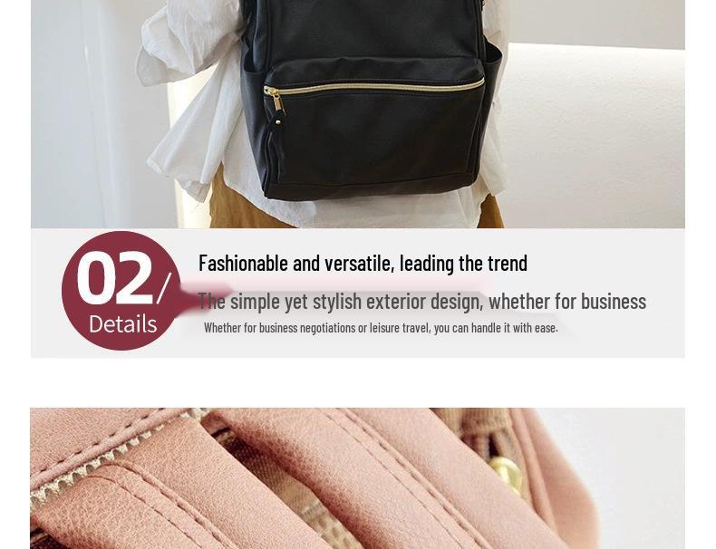 Nieuwe Japanse Damesmode Leren Rugzak - Eenvoudig, Grote Capaciteit voor Universiteit en Reizen