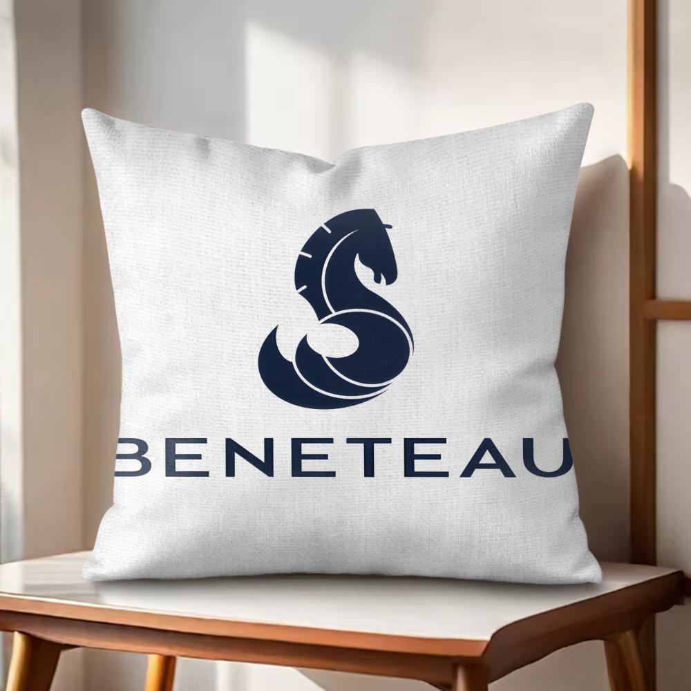 BBeneteauS YYachts Cushion Cover Natural Linen Organic Fabric DoubleSided Printing Couch Pillow Covers Home Decor
