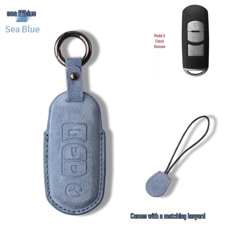 Premium Suede Buckle Key Case for Mazda CX-4, CX-5, Axela, Atenza, and Old Mazda 6