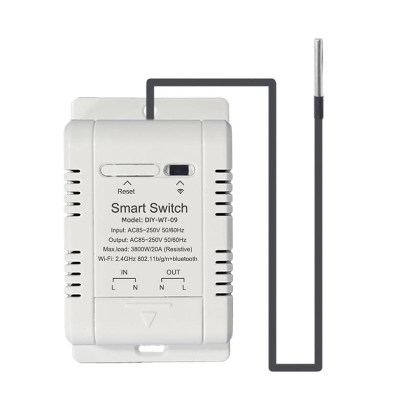 WiFi Temperature Switch with 1M Sensor EWelink Smart WiFi 20A Thermostat Temperature Switch Supports Voice ControlJAS