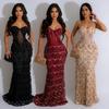 Evening Gown Fashion Party Gowns Women's Solid Sequins Sexy Halter Long Dress