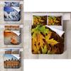 Luxurious 3d Bed Sheet Set Colorful Polyester Modern Simple Design Fits 6.6ft Bed