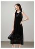 New Chinese style silk velvet jacquard vest dress 2026 spring fashion versatile round neck sleeveless dress