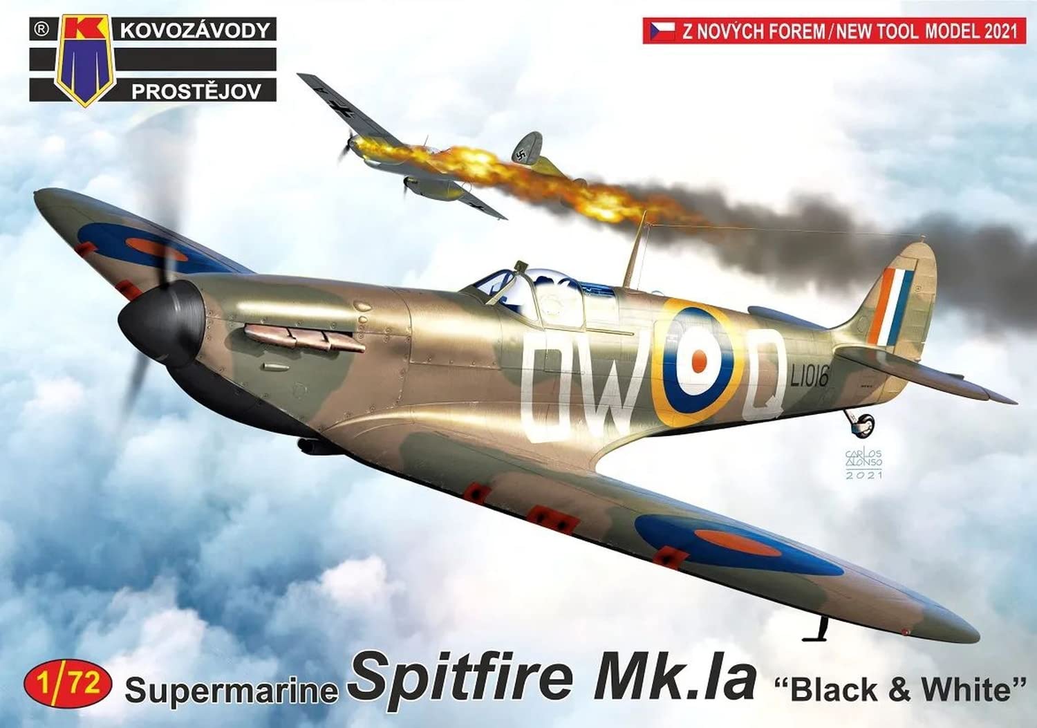 

KP Model Royal Air Force Spitfire Black White Plastic Model KPM0263 1/72 Mk.Ia &