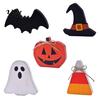 Rustic Tiered Tray Decor Halloween Table Sign, Wooden Pumpkin Ghost Bat Block Fall Harvest Settings Ornament for Tabletop Home Office Indoor