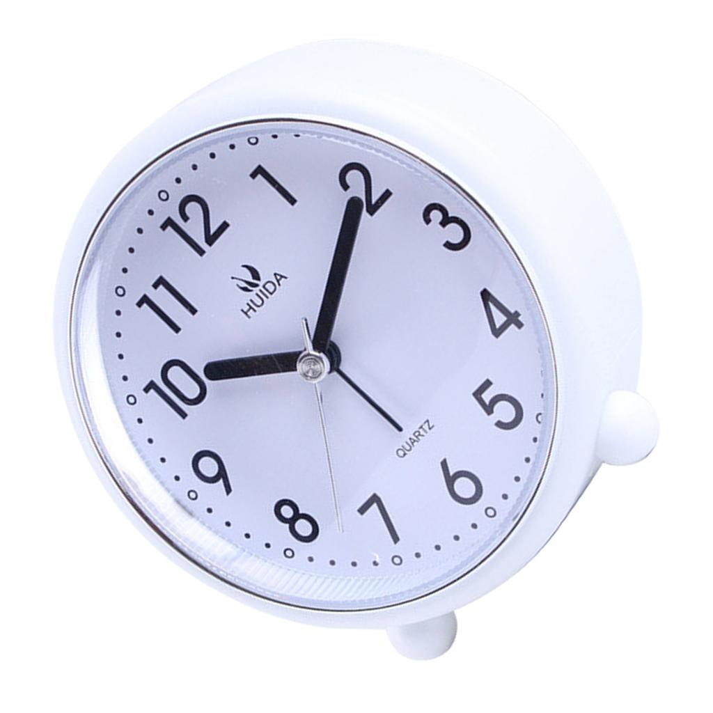 Analog Alarm Clock 4inch Super Silent Non Ticking Small Clock Night Light Battery Operated Simple for Bedroom Desk