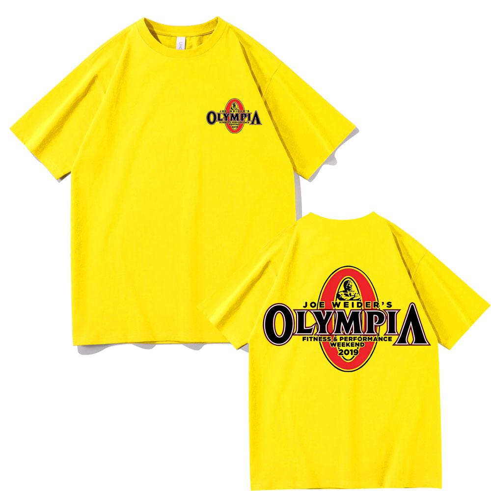 Hot Sale Olympia Fitness Male High Quality Short Sleeve Tees Unisex Gyms 100 Cotton T Shirt Unisexs Causal Oneck Oversized Tshirts