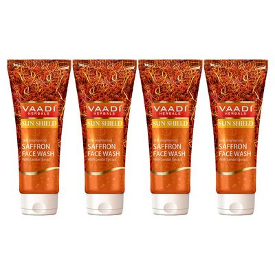 Vaadi Herbals Skin Whitening Saffron Face Wash with Sandal Extract Value Pack 4 X 60ml