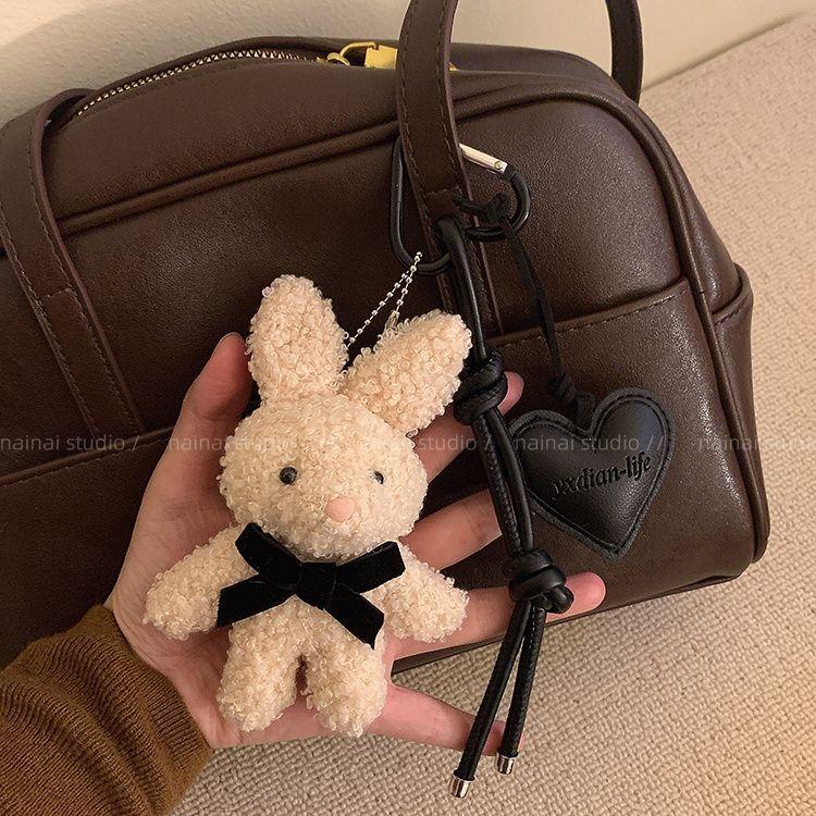 Plush bunny pendant leather love bag pendant cartoon doll cute keychain gift miu series