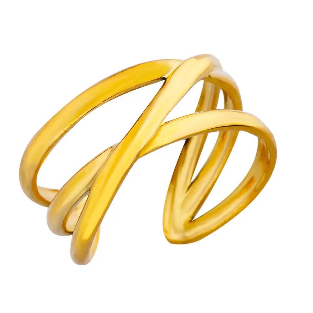 European & American Serpentine Curve Geometric Open Ring - Non-fading Fashion Design
