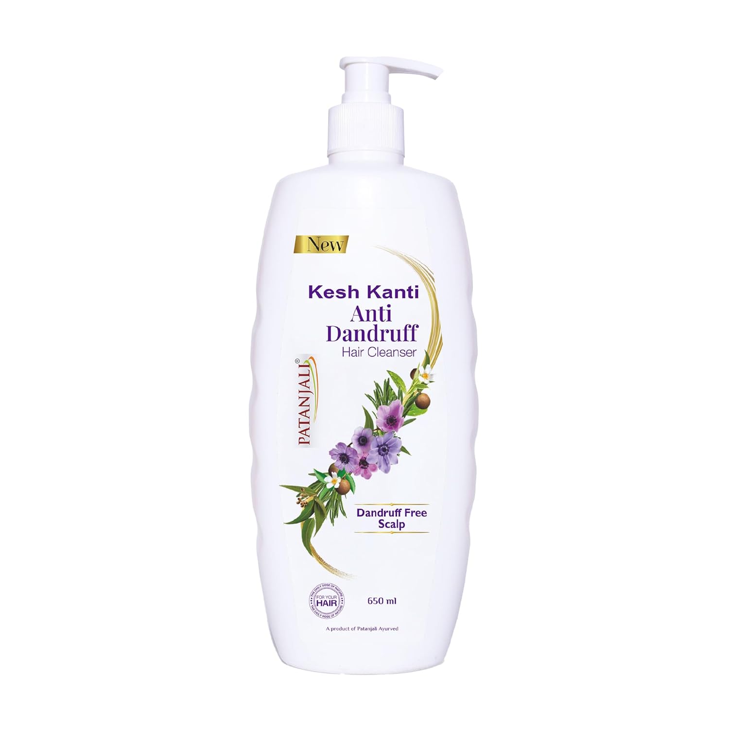 

Patanjali Kesh Kanti Anti-Dandruff Hair Cleanser 650 Ml Pack of 1, Natural Shampoo for Hairfall and Scalp Care