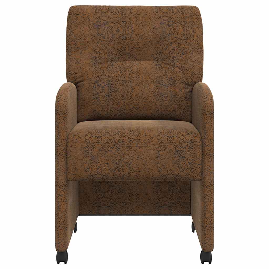 Dining Chairs with Casters 2 pcs Brown 57 x 67 x 95 cm