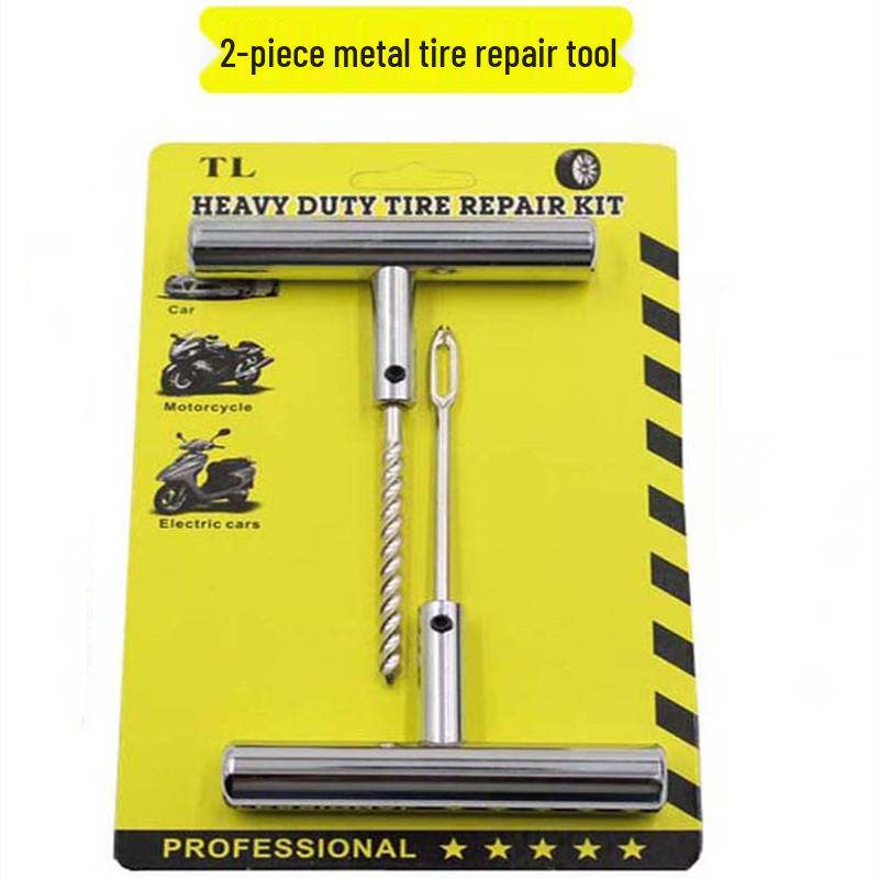 Quick Fix Car & Electric Tire Repair Kit: Metal Tools & Rubber Strips