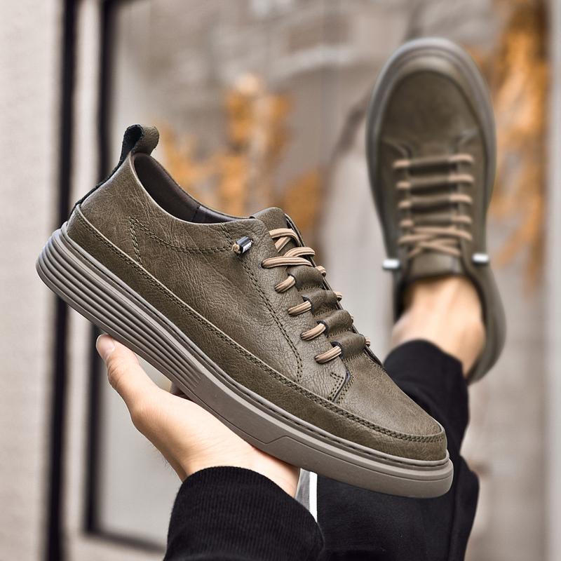 Large Size 46 47 Board Shoes Men Loafers Leather Casual Shoes Man Sneakers Mens Lace  Up Flats Male Skateboard Skate Shoes