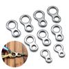 10Pcs Stainless Steel Jigging Rings Swivels Double 8 Hook Connect Rings  Sea Fishing