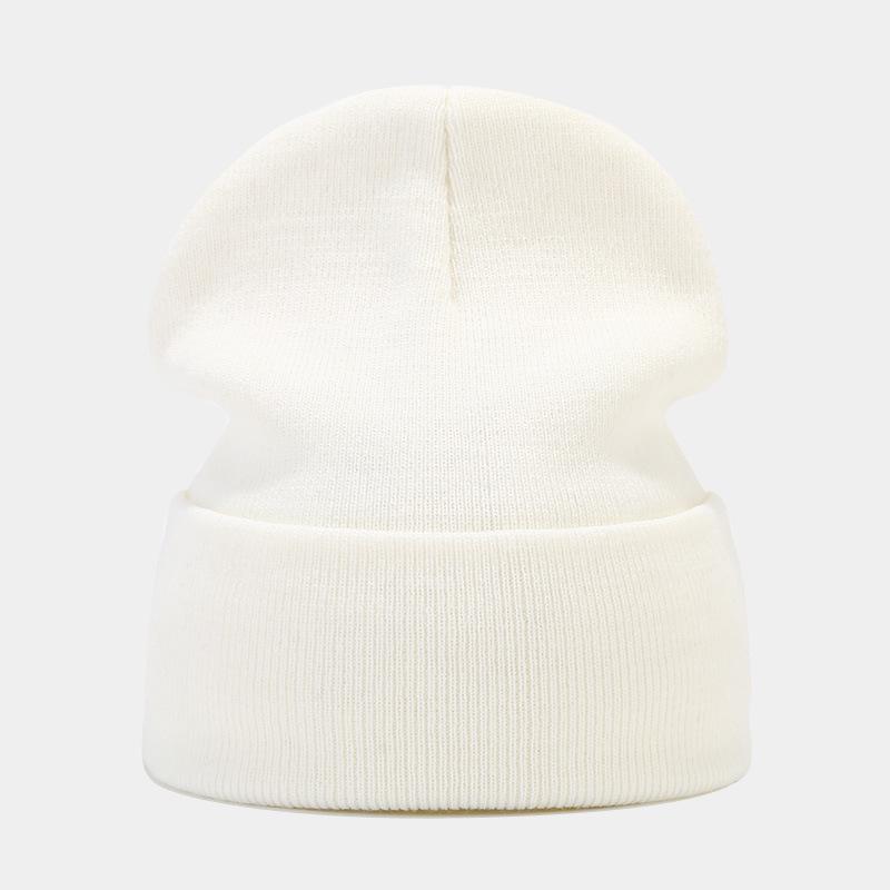 Custom Logo Knit Hat with Embroidered Letters - Women's & Men's Windproof Warm Beanie