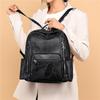 Zaino da viaggio da donna in morbida pelle vintage di grande capacità, zaino multitasche in pelle per studenti