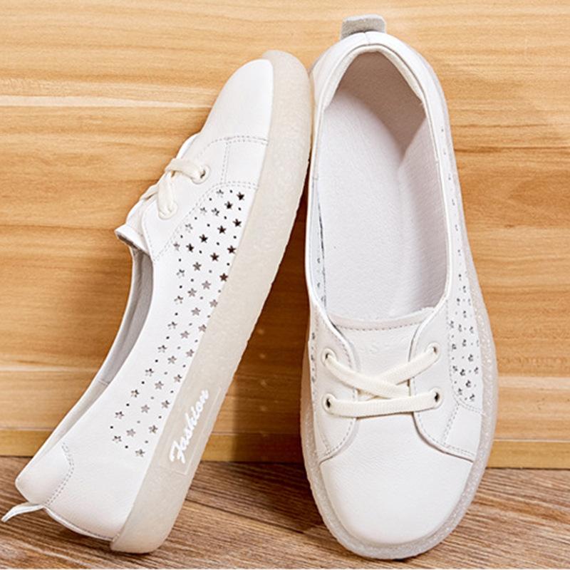 Echtes Leder Damen Schwangere Sommer Modelle Flachsohlig Rindersehnensohle Flacher Schaft Retro Mori Große Größe Einzelne Schuhe Damen