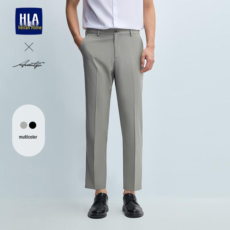 HLA Men s 2025 Summer Light Business Solid Fitted Dress Pants 180/92A