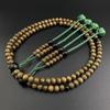 WONDERFUL LOTUS MyoLotusFlower Shingon Buddhist Prayer Beads for Men, Green Ebony, Ebony Finish, 108 Beads, Bonten Tassel, Formal Prayer Beads, Tree