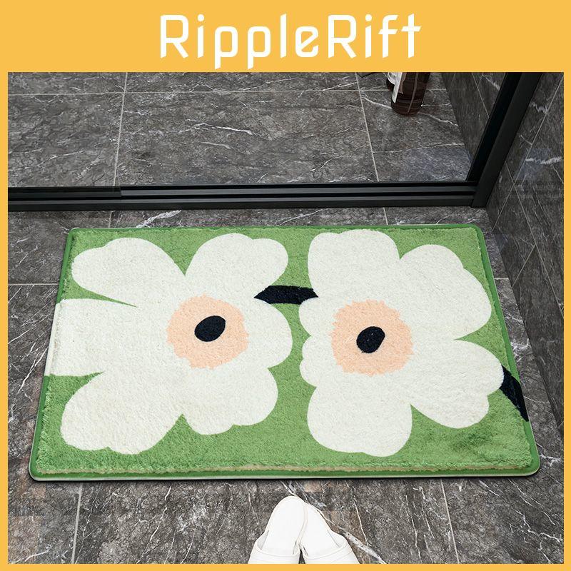Mat Floor Plush With Cartoon Flower Print Design For Bedroom And Bathroom Use