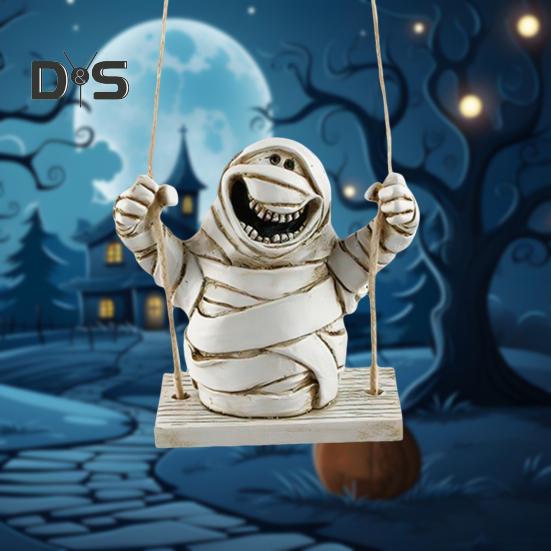 

Хэллоуин Качели Мумия Украшение Жуткое Автомобильное Зеркало Заднего Вида Подвесной Орнамент Череп Подвеска Декор Для Интерьера Автомобиля Домашняя Вечеринка белый