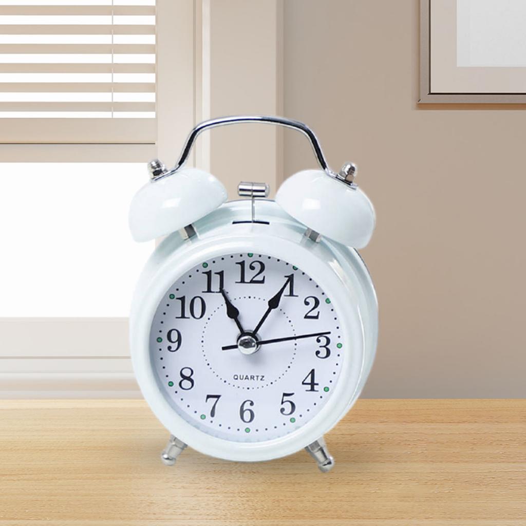 

Будильник с двумя звонками, бесшумные настольные часы, креативные прикроватные часы-будильник для гостиной, офиса, спальни, тумбочки, стола