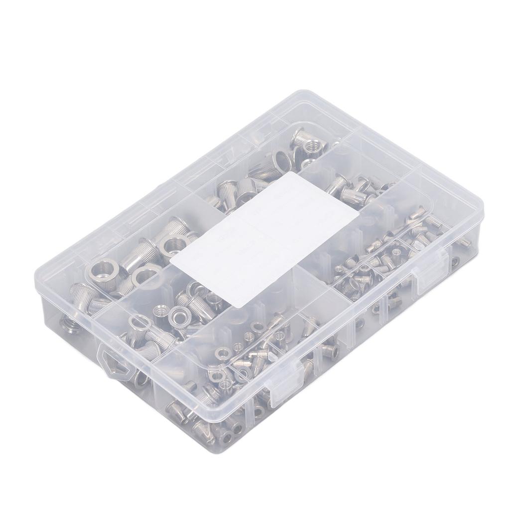 180 Pcs Rivet Nut Kit M3 M4 M5 M6 M8 M10 304 Stainless Steel Flat Head Threaded Insert Nuts